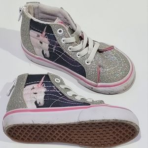 Vans unicorn sparkly high top size 7 toddler
